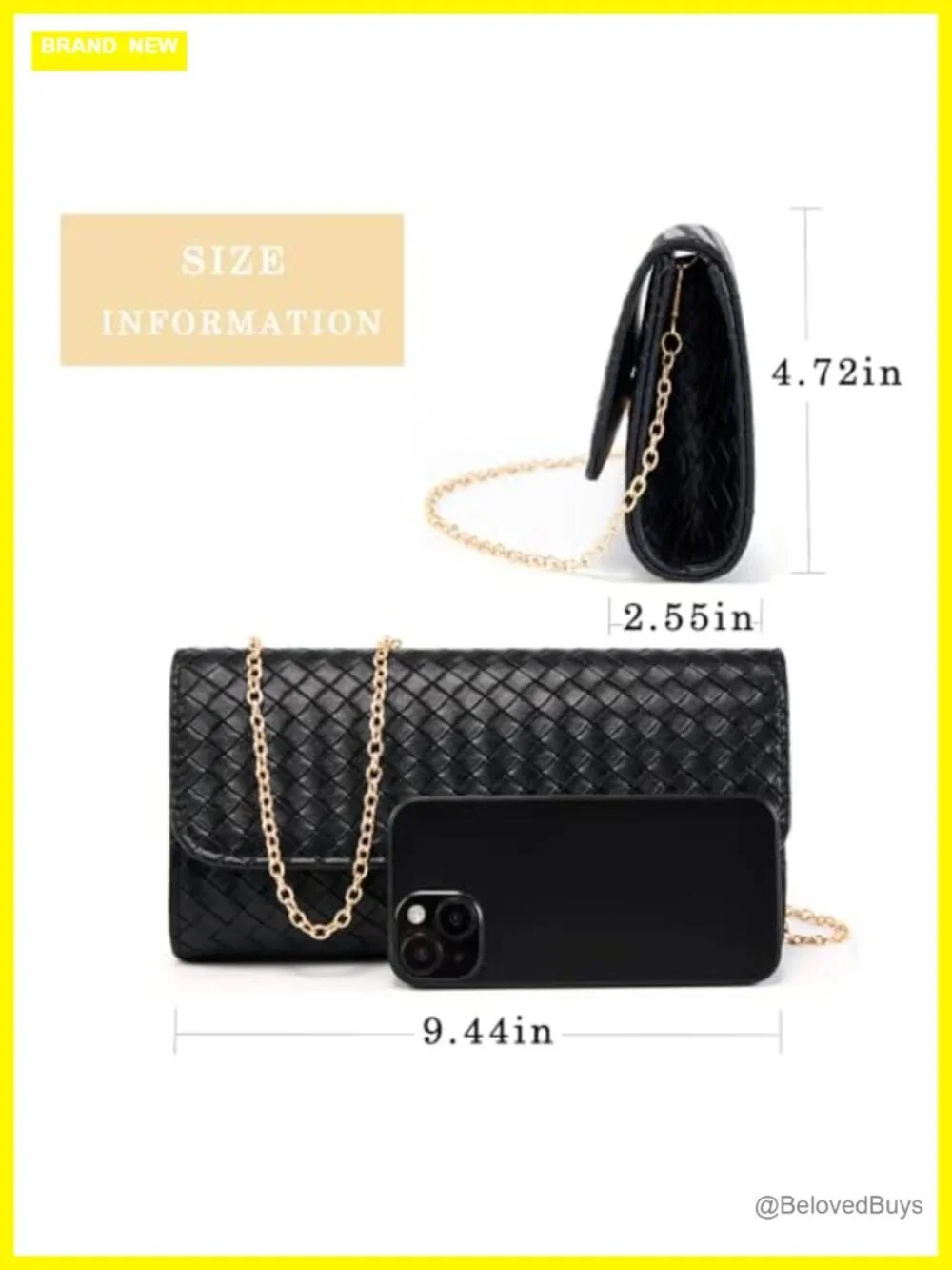 Faux Leather Woven Evening Bag Clutch Crossbody Shoulder Purse